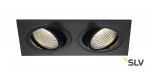 SLV 113920 NEW TRIA 2 DL SQUARE Set Downlight, mattschwarz, 2x6W, 38°,3000K,inkl. Treiber,Clipf.