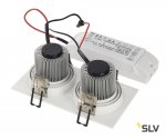 SLV 113921 NEW TRIA II LED DL SQUARE Set, mattweiss, 2x6W, 38°, 3000K, inkl. Treiber, Clipfed.