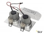 SLV 113926 NEW TRIA II LED DL SQUARE Set, alu-brushed, 2x6W, 38°, 3000K, inkl. Treiber, Clipfed.