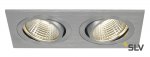 SLV 113926 NEW TRIA II LED DL SQUARE Set, alu-brushed, 2x6W, 38°, 3000K, inkl. Treiber, Clipfed.