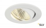 SLV 113951 NEW TRIA LED 3W DL ROUND Set, Downlight, mattweiss, 38°, 3000K, inkl. Treiber, Clipfed.