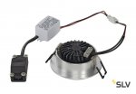 SLV 113956 NEW TRIA LED 3W DL ROUND Set, Downlight, alu-brushed, 38°, 3000K, inkl. Treiber, Clipfed.