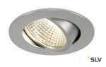 SLV 113956 NEW TRIA LED 3W DL ROUND Set, Downlight, alu-brushed, 38°, 3000K, inkl. Treiber, Clipfed.