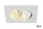 SLV 113961 NEW TRIA LED 3W DL SQUARE Set, Downlight, mattweiss, 38°, 3000K, inkl. Treiber, Clipfed.