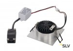 SLV 113966 NEW TRIA LED 3W DL SQUARE Set, Downlight, alu-brushed, 38°, 3000K, inkl. Treiber, Clipfed.