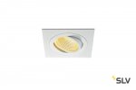 SLV 114241 NEW TRIA LED DL SQUARE Set, mattweiss, 12W, 38°, 2700K, inkl. Treiber, Clipfed.