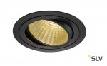SLV 114260 NEW TRIA LED DL ROUND Set, mattschwarz, 25W, 30°, 2700K, inkl. Treiber, Clipfed.