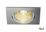 SLV 114396 NEW TRIA 68 LED DL SQUARE Set, alu-brushed, 9W, 38°, 3000K, inkl. Treiber