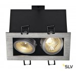 SLV 115526 KADUX 2 GU10 Downlight, eckig, alu brushed, max. 2x50W