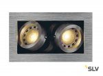 SLV 115526 KADUX 2 GU10 Downlight, eckig, alu brushed, max. 2x50W