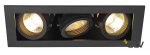SLV 115530 KADUX 3 GU10 Downlight, eckig, mattschwarz, max. 3x50W