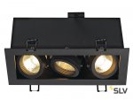 SLV 115530 KADUX 3 GU10 Downlight, eckig, mattschwarz, max. 3x50W