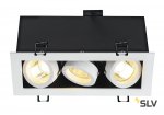 SLV 115531 KADUX 3 GU10 Downlight, eckig, mattweiss, max. 3x50W