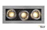 SLV 115536 KADUX 3 GU10 Downlight, eckig, alu brushed, max. 3x50W