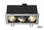 SLV 115536 KADUX 3 GU10 Downlight, eckig, alu brushed, max. 3x50W