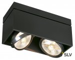 SLV 117110 KARDAMOD SURFACE SQUARE ES111 DOUBLE Deckenleuchte, eckig, schwarz, 2xGU10, max. 2x75W
