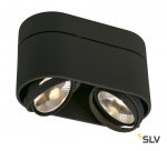 SLV 117180 KARDAMOD SURFACE ROUND ES111 DOUBLE Deckenleuchte, rund, schwarz, 2xGU10, max. 2x75W