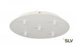 SLV 132621 Deckenrosette, 5 Ausg?nge, rund, weiss, inkl. Zugentlastungen
