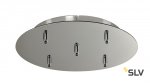 SLV 132625 Deckenrosette, 5 Ausg?nge, rund, chrom, inkl. Zugentlastungen
