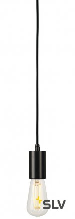 SLV 132650 FITU E27 Pendelleuchte, rund, schwarz, E27, max. 60W, 2.5m Kabel mit offenem Kabele.