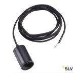 SLV 132650 FITU E27 Pendelleuchte, rund, schwarz, E27, max. 60W, 2.5m Kabel mit offenem Kabele.