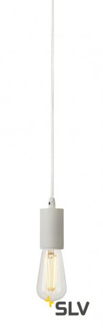 SLV 132651 FITU E27 Pendelleuchte, rund, weiss, E27, max. 60W, 2.5m Kabel mit offenem Kabele.