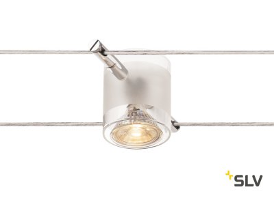 139122 SLV TENSEO, COMET светильник 12В AC для лампы QR-C51 50Вт макс., хром / стекло частично матовое 139122 SLV TENSEO, COMET светильник 12В AC для лампы QR-C51 50Вт макс., хром / стекло частично матовое