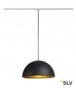 SLV 143930 FORCHINI M Pendelleuchte, 40cm, rund, schwarz/gold, E27, inkl. silbernem 1P.-Adapter