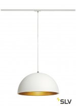 SLV 143931 FORCHINI M Pendelleuchte, 40cm, rund, weiss/gold, E27, inkl. weissem 1P.-Adapter