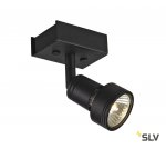 SLV 147360 PURI 1 Deckenleuchte, matt schwarz, 1xGU10, max. 1x50W, mit Decoring