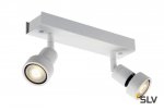 SLV 147371 PURI 2 Deckenleuchte, matt- weiss, 2xGU10, max. 2x50W, mit Decoring