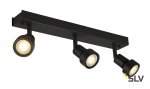 SLV 147380 PURI 3 Deckenleuchte, matt- schwarz, 3xGU10, max. 3x50W, mit Decoring