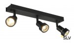 SLV 147380 PURI 3 Deckenleuchte, matt- schwarz, 3xGU10, max. 3x50W, mit Decoring