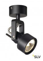 SLV 147550 INDA SPOT GU10 Wand- und Deckenleuchte, schwarz, max. 50W