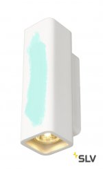 SLV 148015 PLASTRA Wandleuchte, WL-1, eckig, weisser Gips, 2xGU10, max.35W