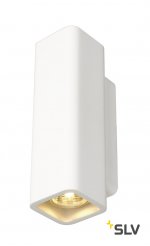 SLV 148015 PLASTRA Wandleuchte, WL-1, eckig, weisser Gips, 2xGU10, max.35W