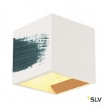 SLV 148018 PLASTRA CUBE Wandleuchte, eckig, weisser Gips, G9, max. 42W