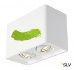 SLV 148052 PLASTRA BOX 2 Deckenleuchte, eckig, weisser Gips, 2xGU10, max. 35W