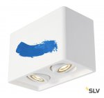 SLV 148052 PLASTRA BOX 2 Deckenleuchte, eckig, weisser Gips, 2xGU10, max. 35W