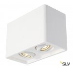 SLV 148052 PLASTRA BOX 2 Deckenleuchte, eckig, weisser Gips, 2xGU10, max. 35W