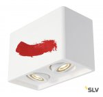SLV 148052 PLASTRA BOX 2 Deckenleuchte, eckig, weisser Gips, 2xGU10, max. 35W
