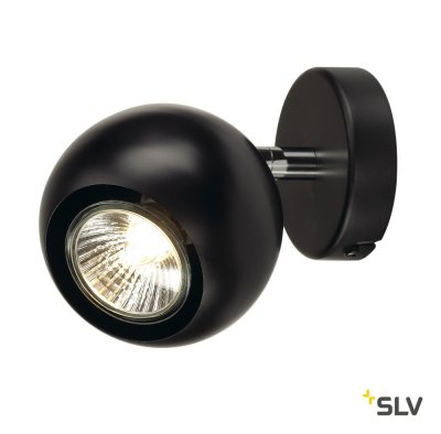 SLV 149060 LIGHT EYE 1 GU10 Wand- und Deckenleuchte, schwarz/ chrom, GU10, max. 50W