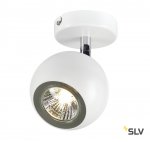 SLV 149061 LIGHT EYE 1 GU10 Wand- und Deckenleuchte, weiss/ chrom, GU10, max. 50W