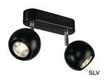 SLV 149070 LIGHT EYE 2 GU10 Wand- und Deckenleuchte, schwarz/ chrom, GU10, max. 2x50W