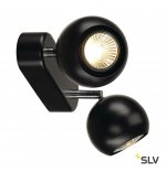 SLV 149070 LIGHT EYE 2 GU10 Wand- und Deckenleuchte, schwarz/ chrom, GU10, max. 2x50W