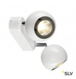 SLV 149071 LIGHT EYE 2 GU10 Wand- und Deckenleuchte, weiss/ chrom, GU10, max. 2x50W