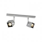 SLV 151174 ALTRA DICE 2 Deckenleuchte, eckig, silbergrau/ schwarz, 2xGU10, max. 2x50W