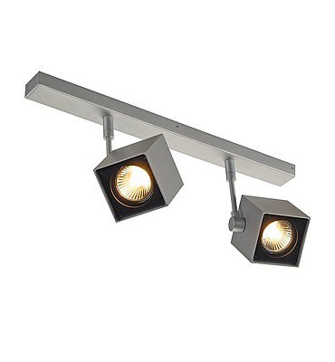 SLV 151174 ALTRA DICE 2 Deckenleuchte, eckig, silbergrau/ schwarz, 2xGU10, max. 2x50W SLV 151174 ALTRA DICE 2 Deckenleuchte, eckig, silbergrau/ schwarz, 2xGU10, max. 2x50W