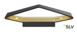 SLV 151740 BIG CARISO LED Wandleuchte 2, schwarz/ messing 2x 9W LED, 3000K