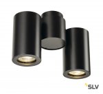 SLV 151830 ENOLA_B SPOT double, Wand- Deckenleuchte, mattschwarz, GU10, max. 2x50W